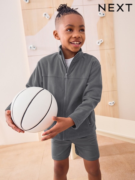 Grau - Zip-Up Fleece Jacket With Pockets (3-16yrs) (AY1307) | 12 € - 21 €