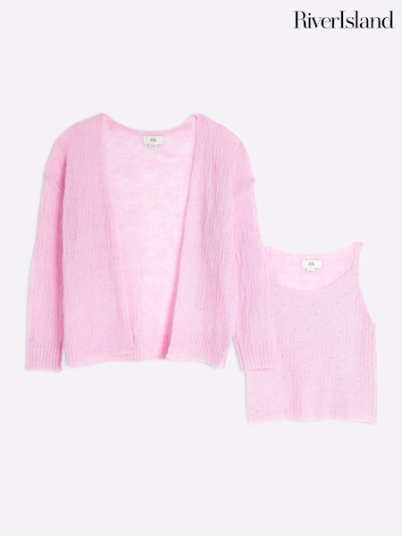 River Island Girls 2 in 1 Diamante Cami Top Cardigan Set (AY1309) | € 37