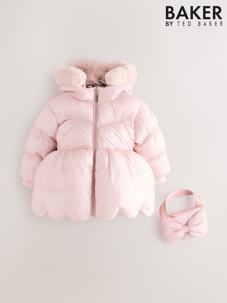 Baker by Ted Baker Shower Resistant Scallop Padded Coat With Detachable Bag (AY1317) | €86 - €90