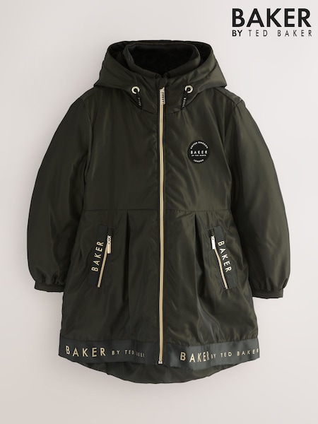 Khakifarben/Grün - Baker by Ted Baker Shower Resistant Branded Hem Raincoat (AY1329) | 90 € - 98 €