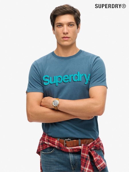 Superdry Blue Classic Core Logo Shadow T-Shirt (AY1332) | €45