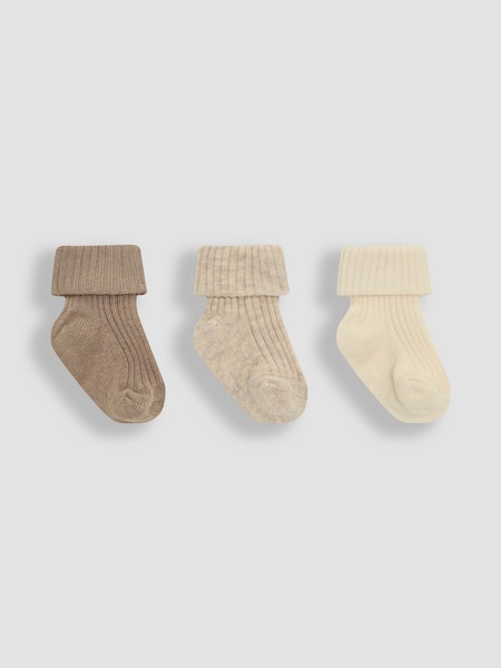 Neutrale Farbe - JoJo Maman Bébé Baby Ribbed Socks 3 Pack (AY1346) | 15 €