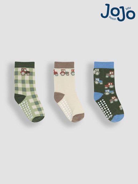 JoJo Maman Bébé Neutral Printed Socks 3 Pack (AY1360) | €12.50