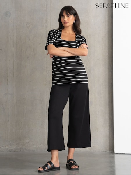 Seraphine Maternity Wide Leg Black Trousers (AY1402) | ₪327
