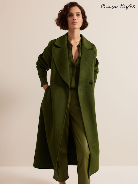 Phase Eight Green Darcy Double Faced Wool Coat (AY1434) | €152