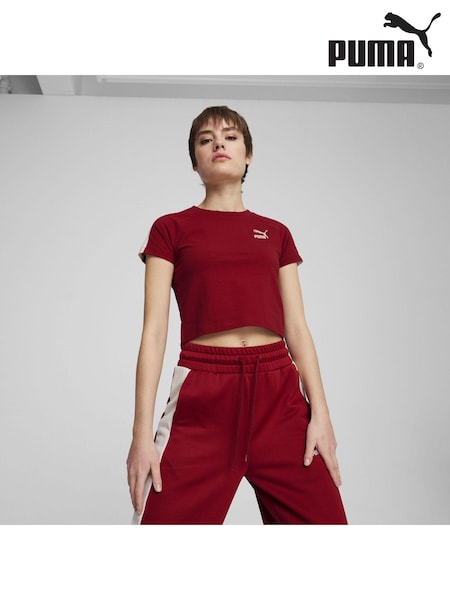 Puma Red Womens ICONIC T7 Baby T-Shirt (AY1448) | €16