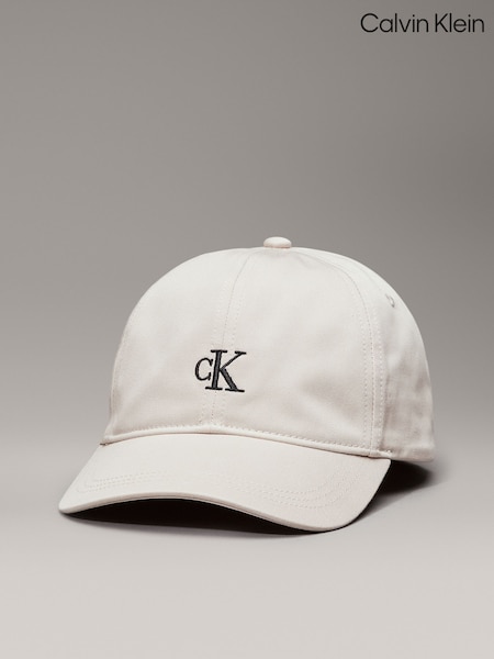 אפור - Calvin Klein Monogram 100% Organic Cotton Baseball Cap (AY1493) | ‏126‏₪ - ‏141‏ ₪