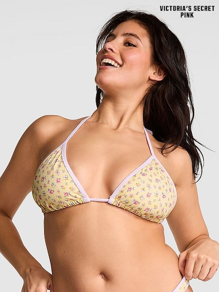 Victoria's Secret PINK Yellow Floral Cape May Triangle Bikini Top (AY1524) | €39