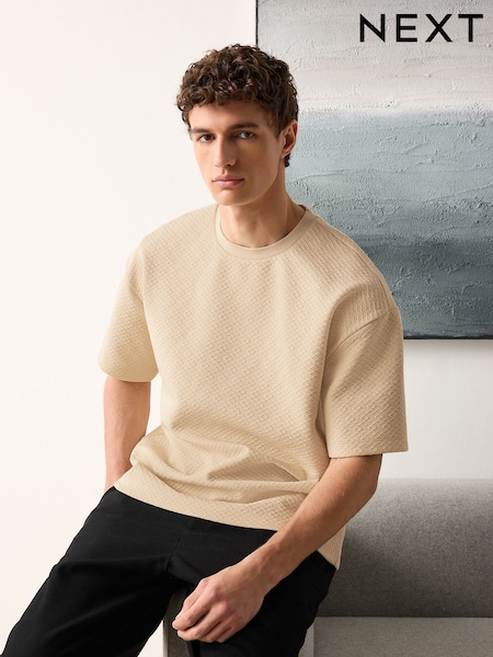Ecru Smart Textured T-Shirt (AY1564) | R$ 210