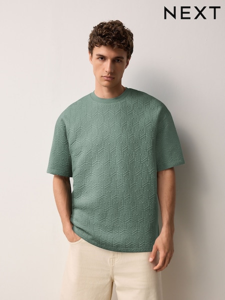 Green Smart Textured T-Shirt (AY1572) | 109 QAR