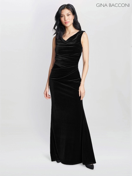 Gina Bacconi Selena Velvet Maxi Dress (AY1607) | $437
