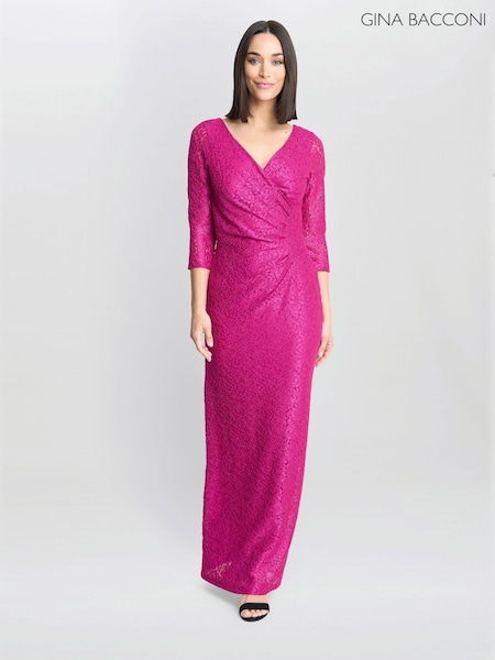 Gina Bacconi Fearne Lace Wrap Maxi Dress (AY1617) | 544 QAR