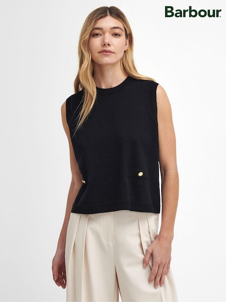 Barbour® Black Kathryn Knit 100% Cotton Jumper (AY1667) | €89