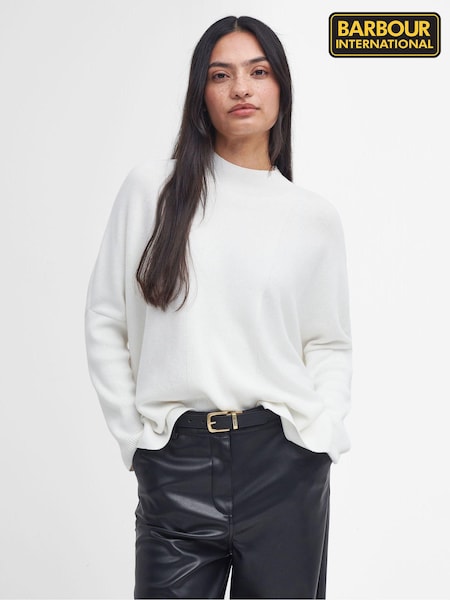 Barbour® International Sunita Knit 100% Cotton White Jumper (AY1677) | €114