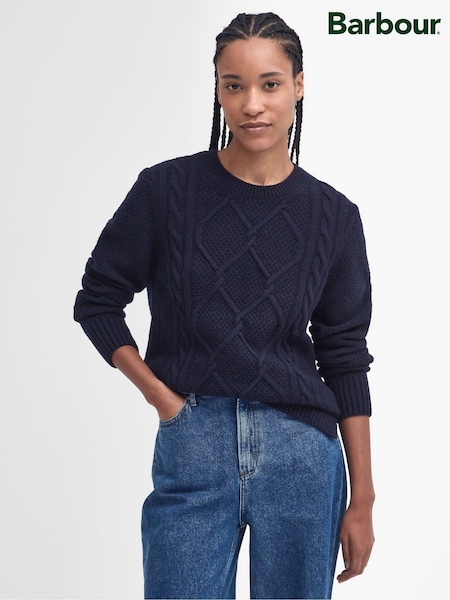 Barbour Blue Burne Crew Jumper (AY1678) | ₪578