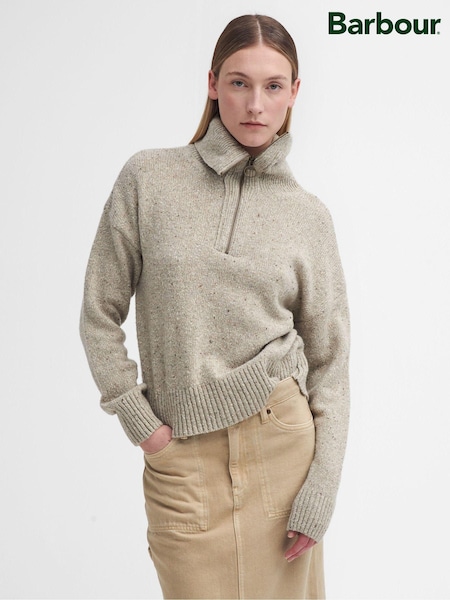 Barbour® Cream Lavensdale Half Zip Jumper (AY1696) | €152
