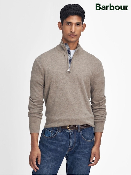 Barbour® Cream Marlow Quarter Zip Jumper (AY1704) | €222