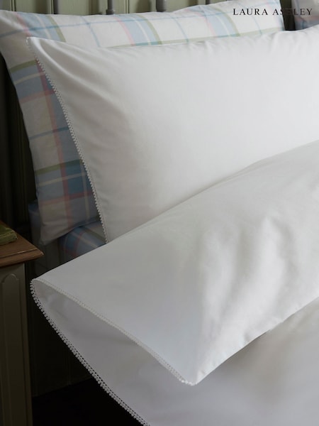 Laura Ashley White 100% Cotton Rianne Duvet Cover and Pillowcase Set (AY1763) | €66 - €113