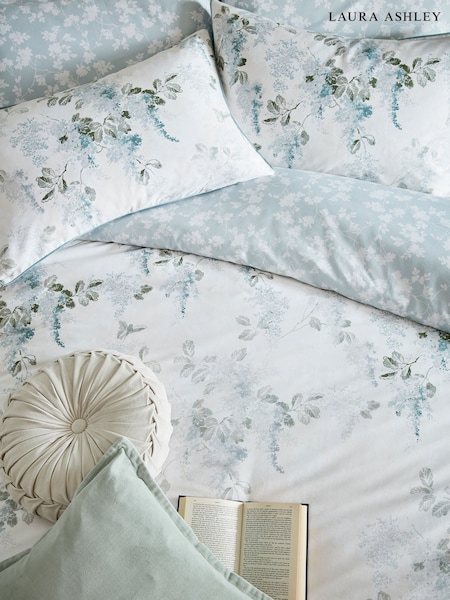 Laura Ashley Pale Seaspray 100% Cotton Mirabelle Pillowcases (AY1778) | €34
