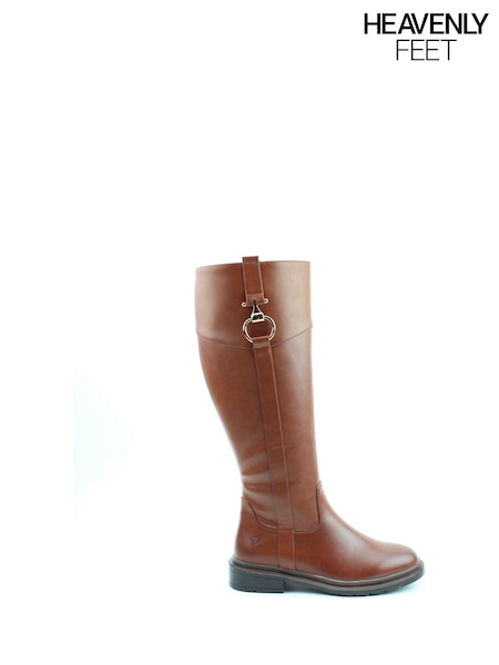 Brown - Heavenly Feet Mondardo Mid Calf Boots