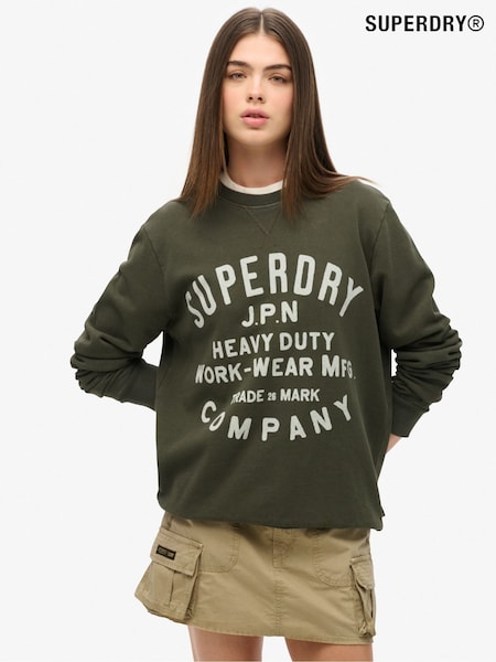 Superdry Oversized Machined Goods Workwear Crew Sweatshirt (AY1816) | R$ 545