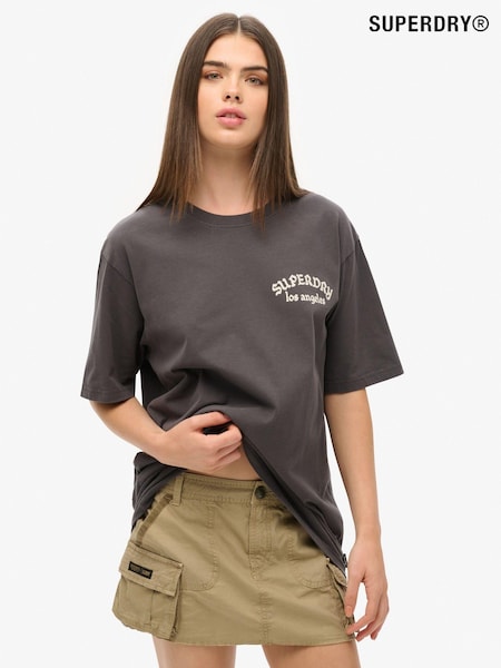 Superdry Grey Oversized Tattoo Back Graphic 100% Cotton T-Shirt (AY1821) | R$ 295