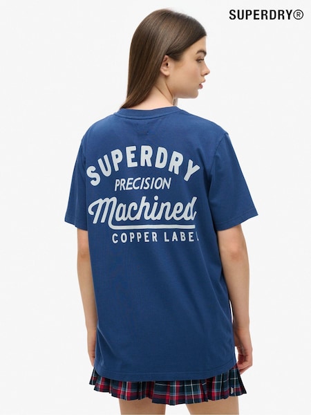 Superdry Oversized Copper Label Chest Graphic 100% Cotton T-Shirt (AY1828) | 201 LEI