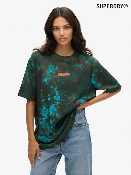 Superdry Black Oversized Utility Camo Graphic 100% Cotton T-Shirt (AY1859) | R$ 345