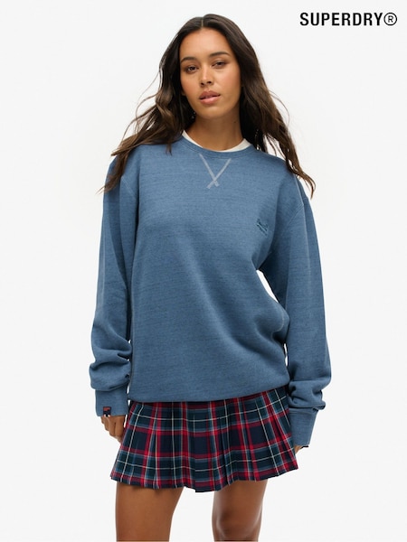 Superdry Blue Oversized Classic 100% Cotton Essential Sweatshirt (AY1875) | R$ 495