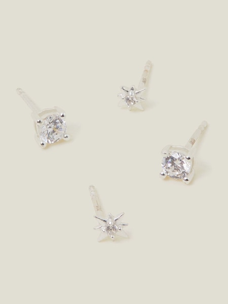 Accessorize Sterling Silver Plated Star Stud Earrings 2 Pack (AY1939) | €28