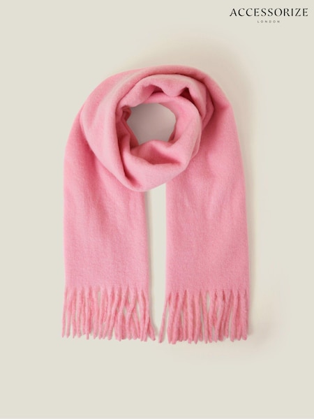 Accessorize Pink Plain Tassel Winter Scarf (AY1947) | 85 QAR