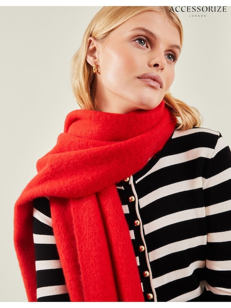 rdeča - Accessorize Plain Tassel Winter Scarf (AY1948) | € 20