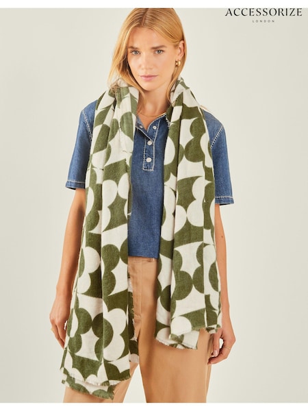 Accessorize Retro Flower Print Blanket Scarf (AY1953) | 114 LEI