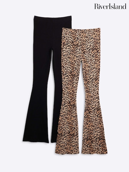 River Island 2 Pack Rib Flare Leggings (AY2012) | €66