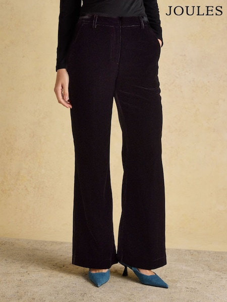 Joules Velvet Black Wide Leg Trouser (AY2036) | R$ 740