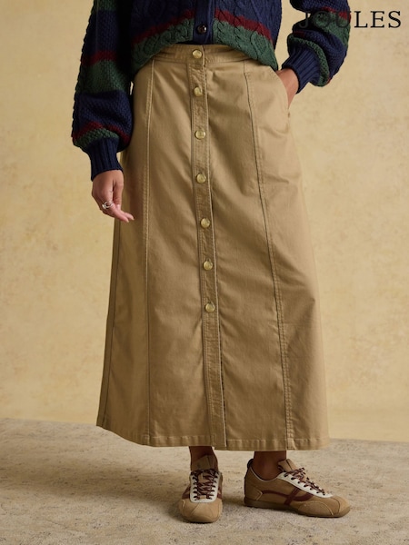 Joules Twyla Tan Brown Midi Chino Skirt (AY2060) | R$ 680