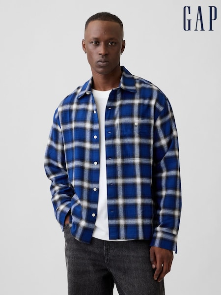 Blå Rutemønster - Regular Gap Boxy Flannel Shirt