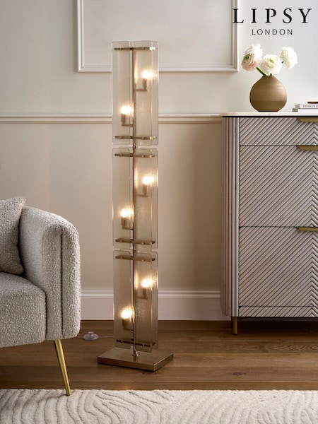 Lipsy Champagne Gold Crackle Glass Floor Lamp (AY2146) | €367