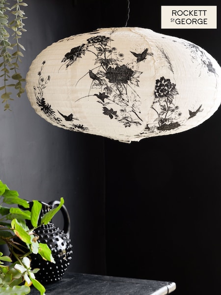 Rockett St George Cream/Black Easy Fit Flower Print Silhouette Shade (AY2173) | €74
