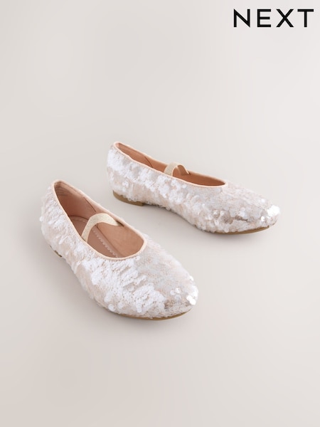 Ivory Sequin Ballet Shoes (AY2199) | €25 - €35
