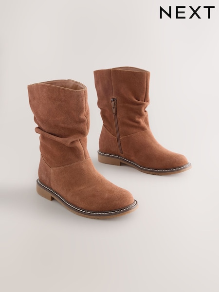 Tan Brown Suede Water Repellent Slouch Boots (AY2269) | €59 - €69