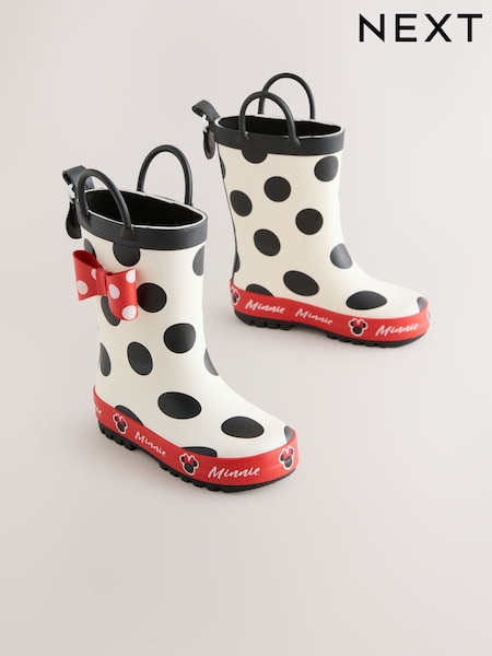 Black/White/Red Minnie Mouse Handle Wellies (AY2290) | €24 - €26
