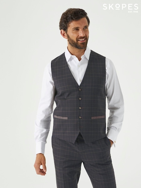 Skopes Green Casey Suit Waistcoat Windowpane Check (AY2379) | €79