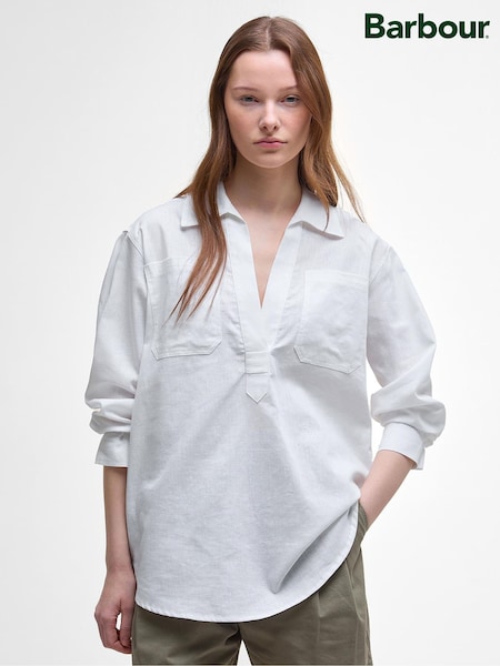 Barbour® White Cecile Tunic Shirt (AY2387) | ₪521