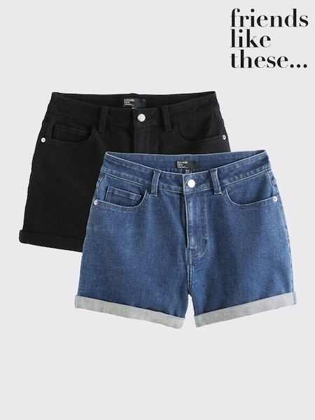 Friends Like These Multi Boyfriend Denim Shorts (AY2449) | ₪262