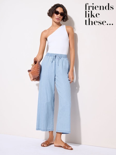 Friends Like These Blue Culotte 100% Cotton Trousers (AY2452) | $61
