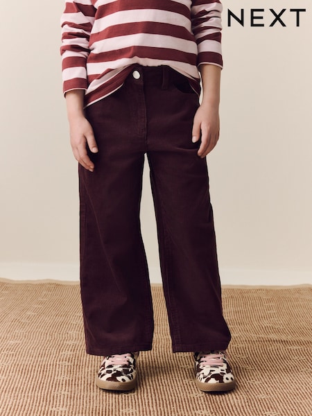 Berry Red Cord Wide Leg Trousers (3-16yrs) (AY2488) | 79 QAR - 104 QAR