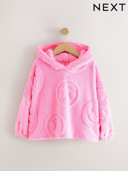 Pink Happy Face Jacquard Fleece Cropped Hooded Blanket (3-16yrs) (AY2490) | €23 - €31