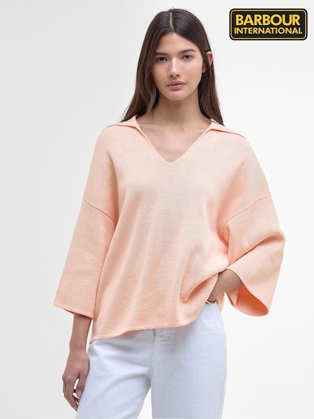Barbour® International Orange Natalia Knitted T-Shirt (AY2504) | €102