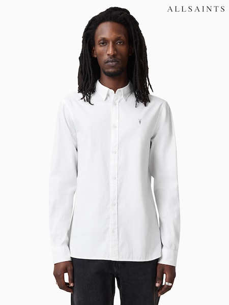 AllSaints White Hawthorne Long Sleeve Shirt (AY2586) | €142